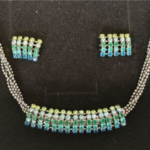 Crystal necklace and earrings